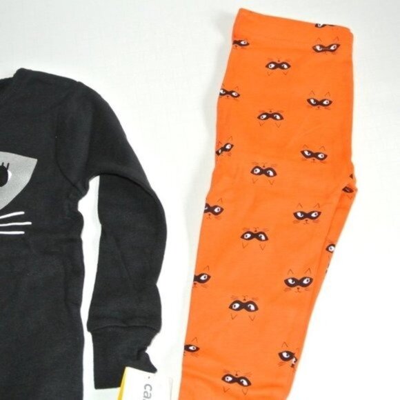 Carter's Girls Halloween Cat Face Pajama Set 24 M - Picture 4 of 4